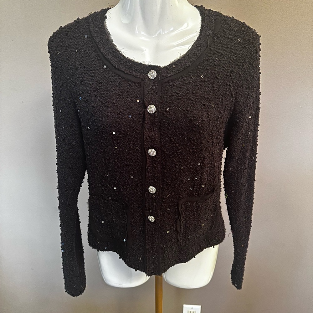 NWOT Black sequin elegant cardigan